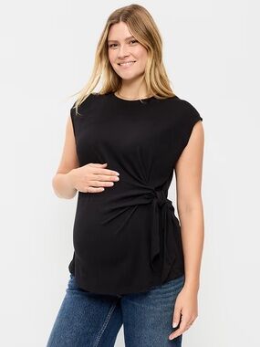 Old Navy Black Side-Tie Sleeveless Maternity Tank